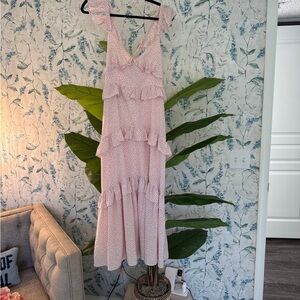 Pink Ruffled Maxi Dress
